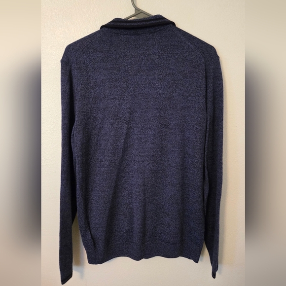 Calvin Klein Navy Zipper Merino Wool Sweater Size Medium - Picture 2 of 7
